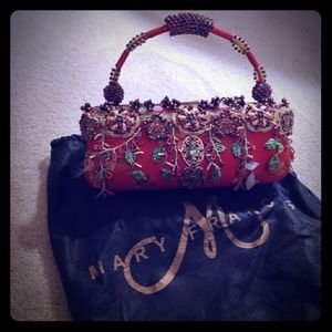 Mary Frances Red Beaded Evening Bag